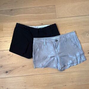 Old Navy Women's High Waist Black and Silver Shorts